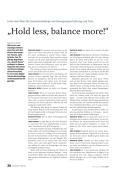 "Hold less, balance more!"