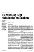 Die Wirkung liegt nicht in der Massnahme