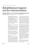 Rehabilitation beginnt auf der Intensivstation