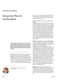Das grosse Plus ist Achtsamkeit