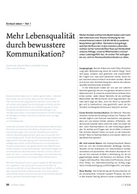 Mehr Lebensqualität durch bewusstere Kommunikation?