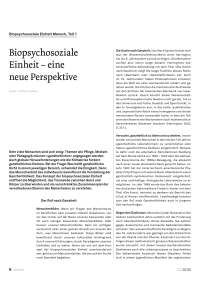 Biopsychosoziale Einheit - eine neue Perspektive