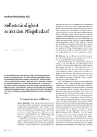 Selbstständigkeit senkt den Pflegebedarf