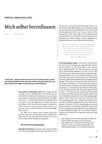 Mich selbst beeinflussen