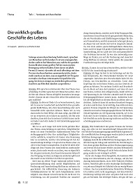 Die wirklich großen Geschäfte des Lebens