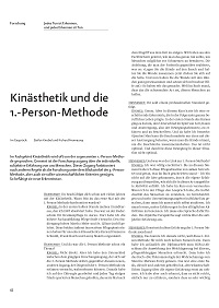 Kinästhetik und die 1.-Person-Methode