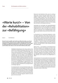 «Warte kurz!» – Von der «Rehabilitation» zur «Befähigung»