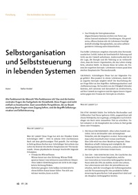 Selbstorganisation und Selbststeuerung in lebenden Systemen