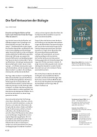 Die fünf Antworten der Biologie